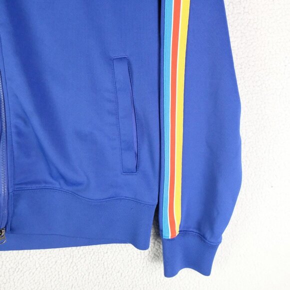 Psycho Bunny Blue Performance Jacket with Rainbow Stripes - Picture 5 of 11